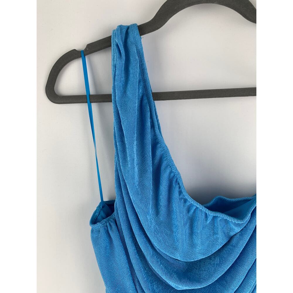 Lioness The Goddess Mini Ruched Dress Womens 8 One Shoulder Blue New Short - Picture 5 of 11